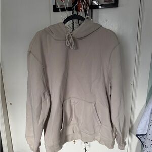 Cream Hooded Sweater with Relaxed Fit